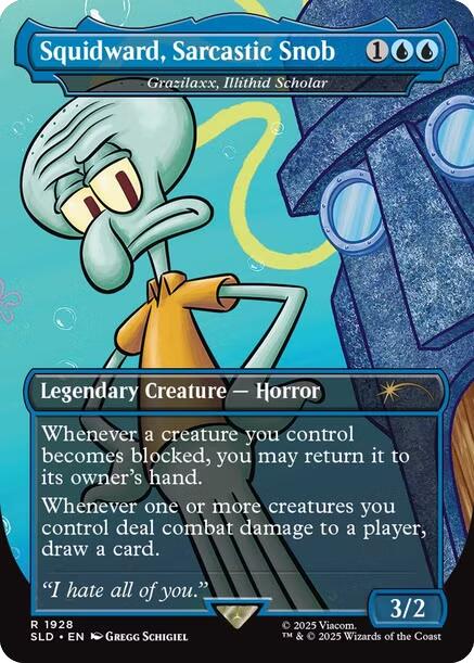 Squidward, Sarcastic Snob - Grazilaxx, Illithid Scholar [Secret Lair Drop Series] 