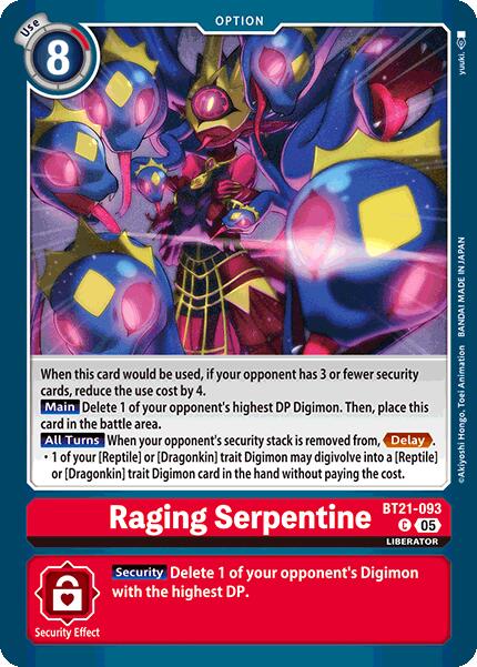 Raging Serpentine [BT21-093] [World Convergence] 