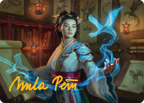 Dragonologist Art Card (6/54) (Gold-Stamped Signature) [Tarkir: Dragonstorm Art Series] 