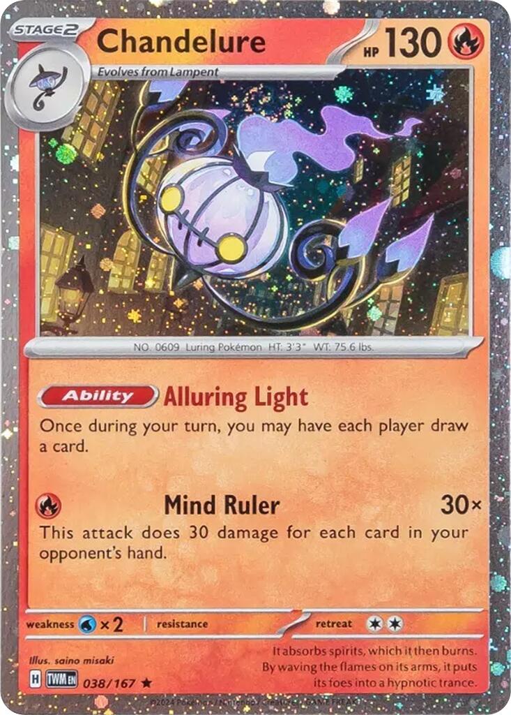 Chandelure (038/167) (Cosmos Holo) [Scarlet &amp; Violet: Twilight Masquerade] 