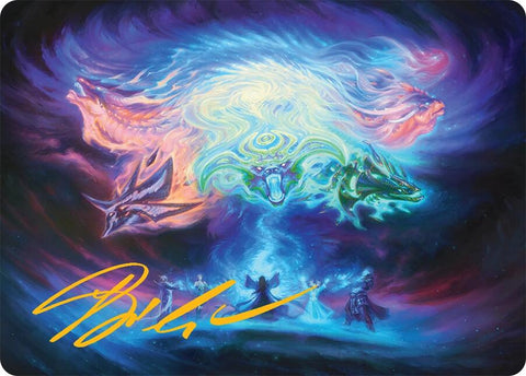 Call the Spirit Dragons Art Card (21/54) (Gold-Stamped Signature) [Tarkir: Dragonstorm Art Series] 