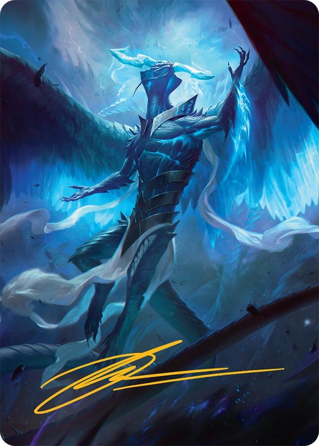 Ugin, Eye of the Storms Art Card (1/54) (Gold-Stamped Signature) [Tarkir: Dragonstorm Art Series] 