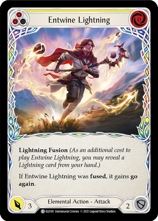 Entwine Lightning (Yellow) [ELE101] (Tales of Aria) 1st Edition Rainbow Foil 
