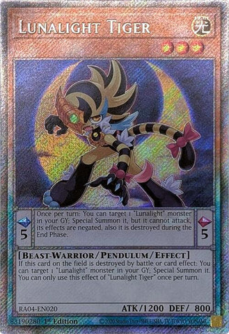Lunalight Tiger [RA04-EN020] Platinum Secret Rare 