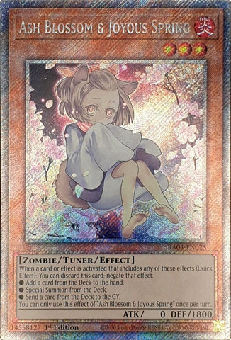 Ash Blossom &amp; Joyous Spring (Alternate Art) [RA04-EN025] Platinum Secret Rare 