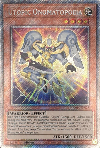 Utopic Onomatopoeia [RA04-EN028] Platinum Secret Rare 