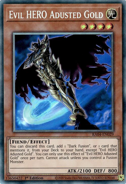 Evil HERO Adusted Gold [RA04-EN029] Collector's Rare