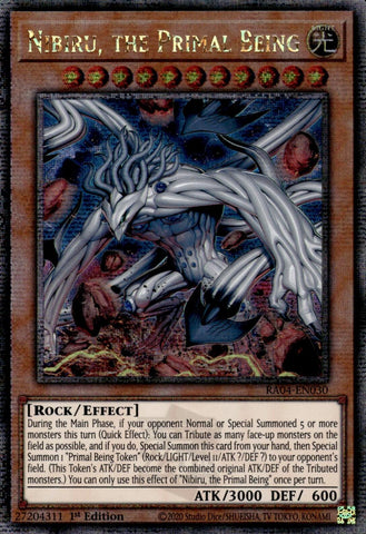 Nibiru, the Primal Being (New Art) [RA04-EN030] Quarter Century Secret Rare 