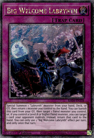 Big Welcome Labrynth [RA04-EN104] Quarter Century Secret Rare 