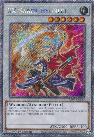 XX-Saber Hyunlei [RA04-EN140] Platinum Secret Rare 