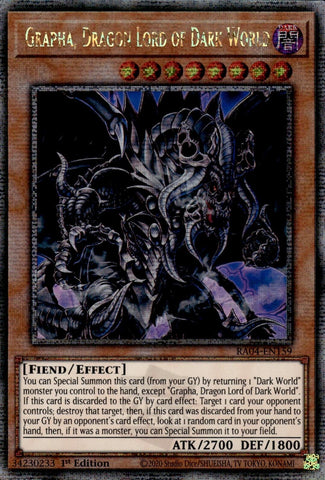 Grapha, Dragon Lord of Dark World [RA04-EN159] Quarter Century Secret Rare 