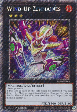 Wind-Up Zenmaines [RA04-EN168] Platinum Secret Rare 