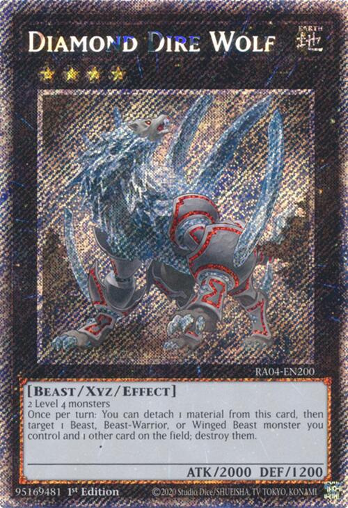 Diamond Dire Wolf [RA04-EN200] Platinum Secret Rare 