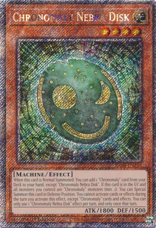 Chronomaly Nebra Disk [RA04-EN213] Platinum Secret Rare 