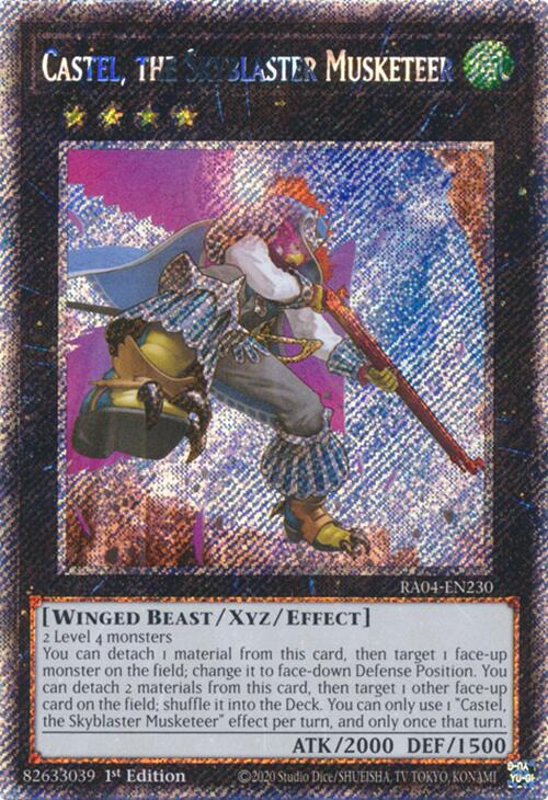 Castel, the Skyblaster Musketeer [RA04-EN230] Platinum Secret Rare 