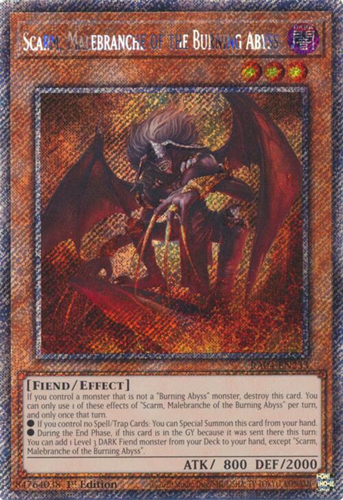 Scarm, Malebranche of the Burning Abyss [RA04-EN233] Platinum Secret Rare 