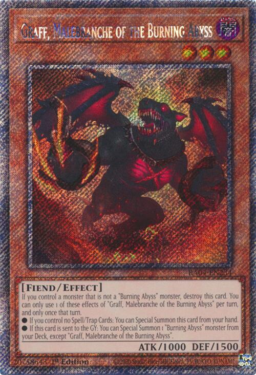 Graff, Malebranche of the Burning Abyss [RA04-EN235] Platinum Secret Rare 