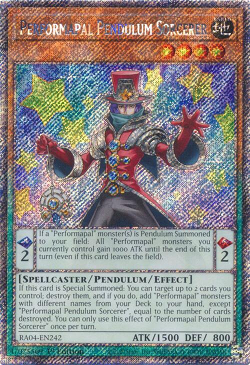 Performapal Pendulum Sorcerer [RA04-EN242] Platinum Secret Rare 