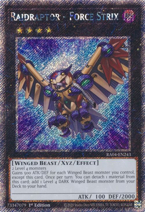 Raidraptor - Force Strix [RA04-EN243] Platinum Secret Rare 