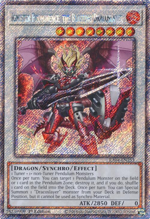 Ignister Prominence, the Blasting Dracoslayer [RA04-EN253] Platinum Secret Rare 