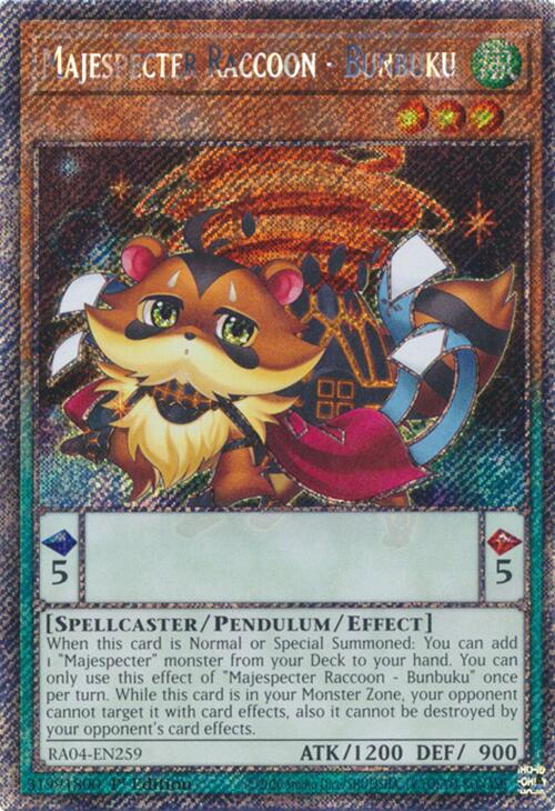 Majespecter Raccoon - Bunbuku [RA04-EN259] Platinum Secret Rare 