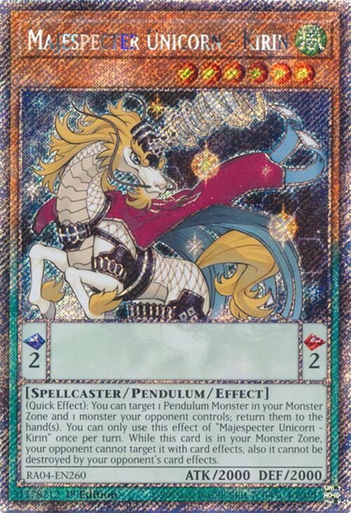 Majespect Unicorn - Kirin [RA04-EN260] Platinum Secret Rare 