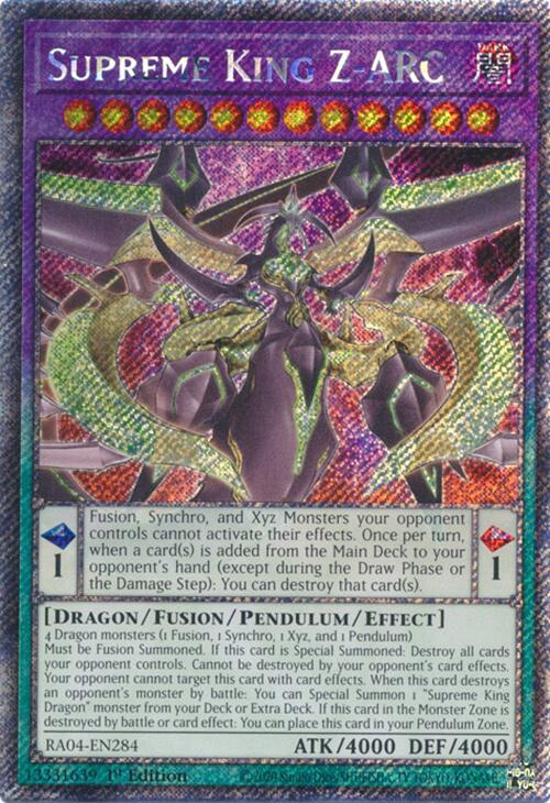 Supreme King Z-ARC [RA04-EN284] Platinum Secret Rare 