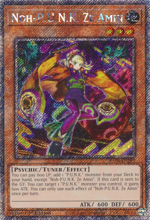 Noh-PUNK Ze Amin [RA04-EN293] Platinum Secret Rare 