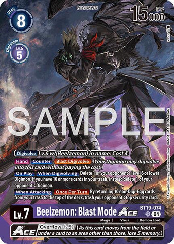 Beelzemon: Blast Mode ACE [BT19-074] (Limited Card Pack -Billion Bullet-) [Release Special Booster Ver.2.5 Promos] 