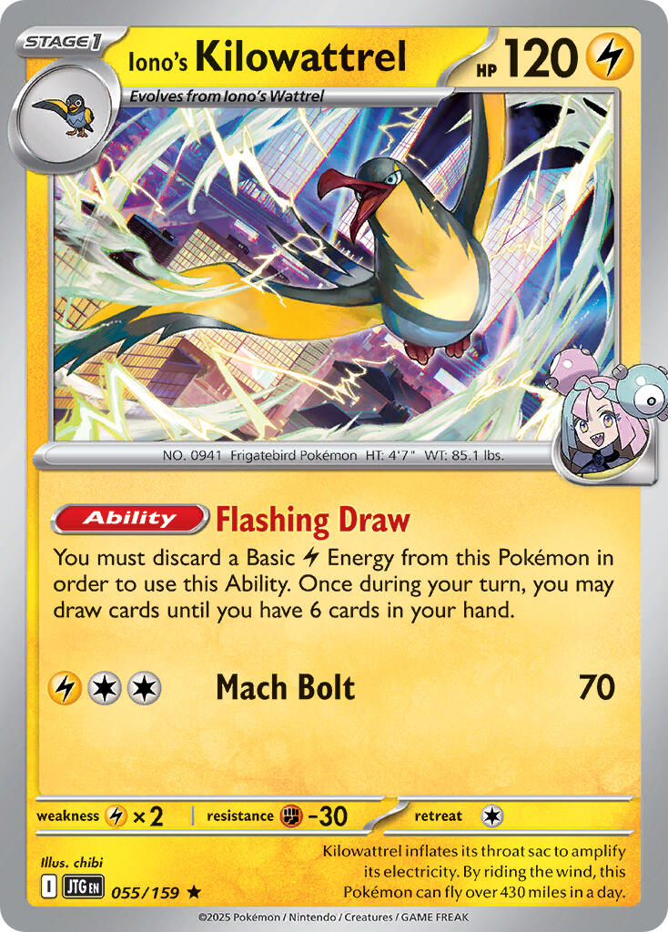 Iono's Kilowattrel (055/159) (Deck Exclusive) [Scarlet &amp; Violet: Journey Together] 