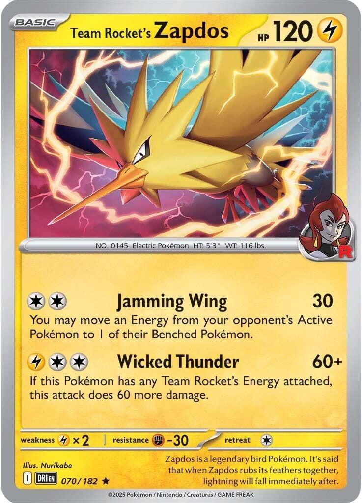 Team Rocket's Zapdos (070/182) [Scarlet &amp; Violet: Destined Rivals] 
