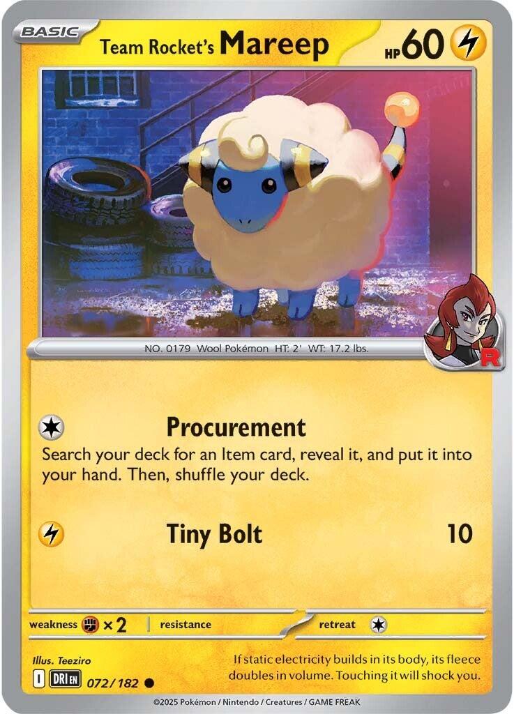 Team Rocket's Mareep (072/182) [Scarlet &amp; Violet: Destined Rivals] 
