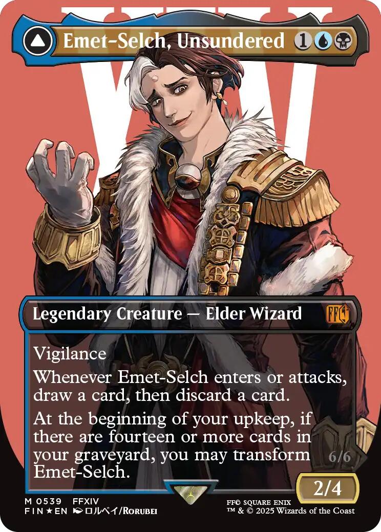 Emet-Selch, Unsundered // Hades, Sorcerer of Eld (Borderless) (Surge Foil) [FINAL FANTASY] 