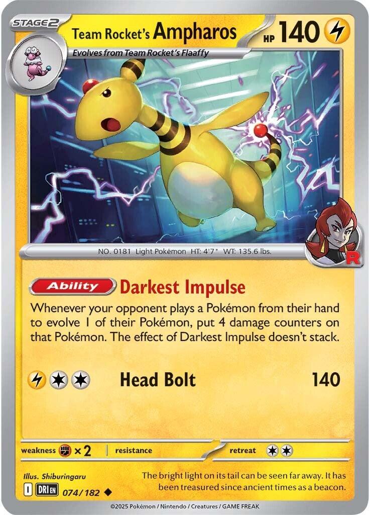 Team Rocket's Ampharos (074/182) [Scarlet &amp; Violet: Destined Rivals] 