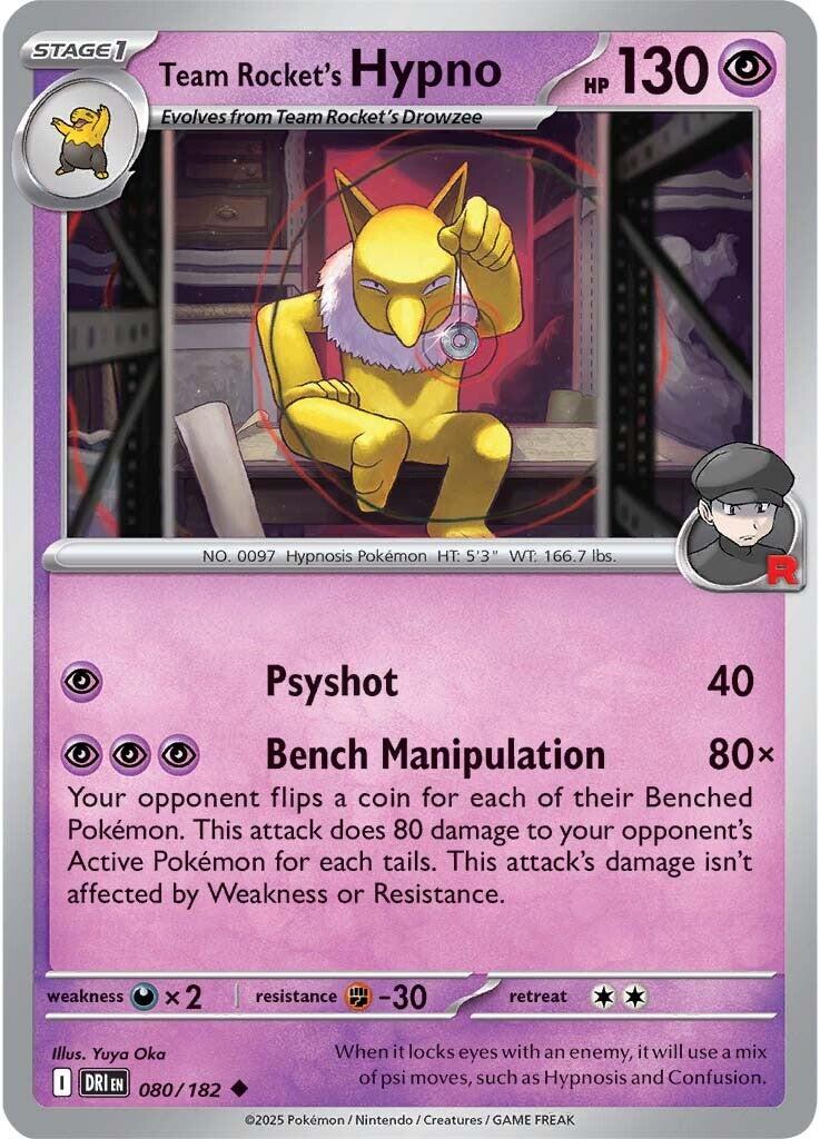 Team Rocket's Hypno (080/182) [Scarlet &amp; Violet: Destined Rivals] 