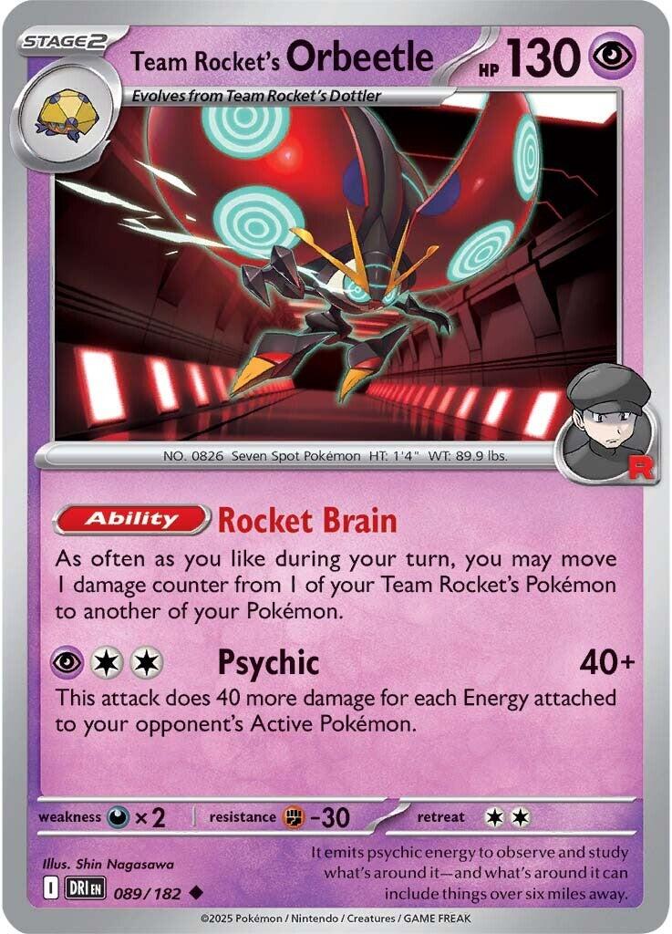 Team Rocket's Orbeetle (089/182) [Scarlet &amp; Violet: Destined Rivals] 