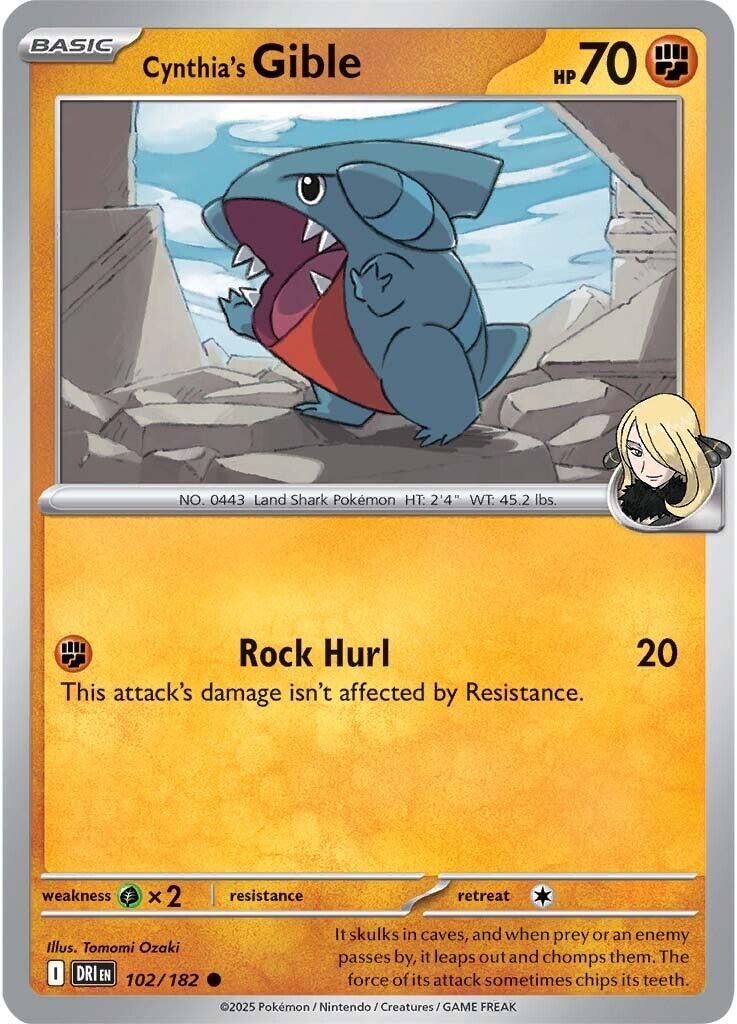 Cynthia's Gible (102/182) [Scarlet &amp; Violet: Destined Rivals] 