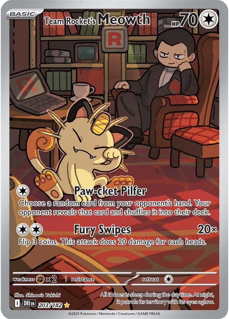 Team Rocket's Meowth (203/182) [Scarlet &amp; Violet: Destined Rivals] 