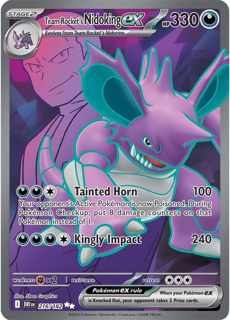 Team Rocket's Nidoking ex (216/182) [Scarlet &amp; Violet: Destined Rivals] 