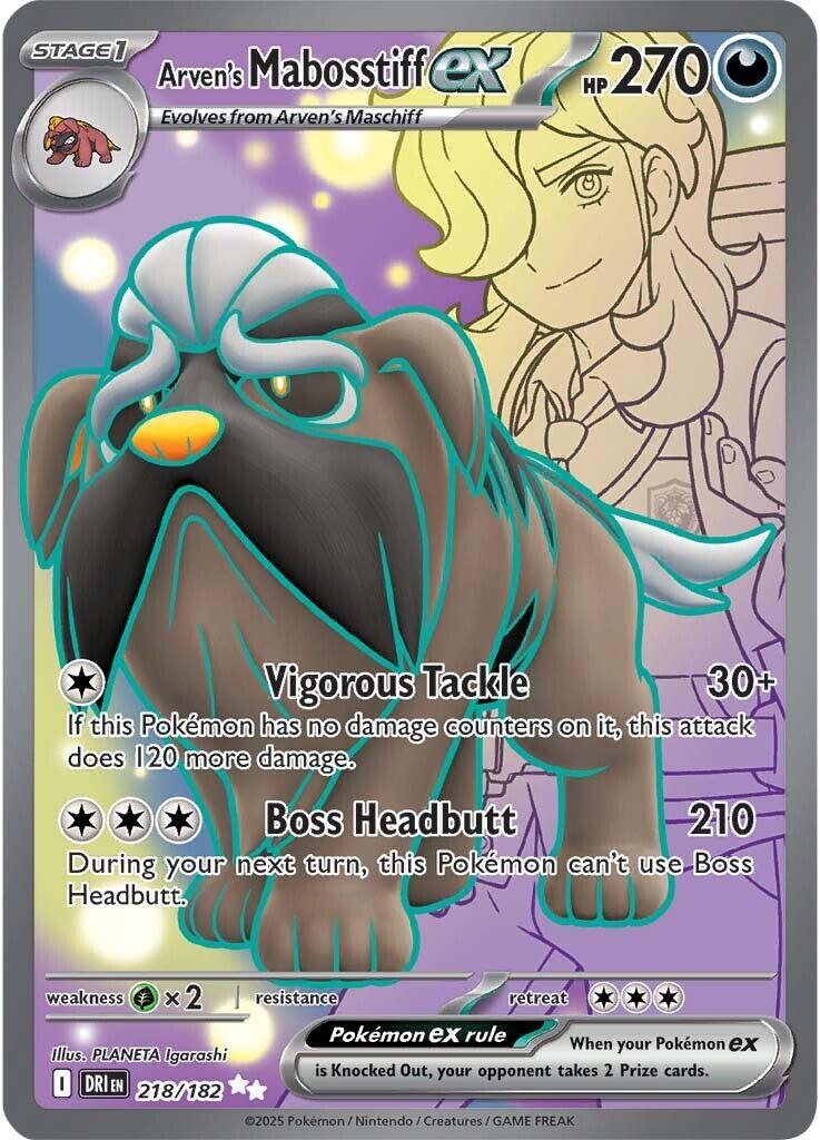 Arven's Mabosstiff ex (218/182) [Scarlet &amp; Violet: Destined Rivals] 