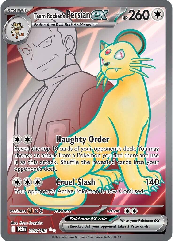 Team Rocket's Persian ex (219/182) [Scarlet &amp; Violet: Destined Rivals] 