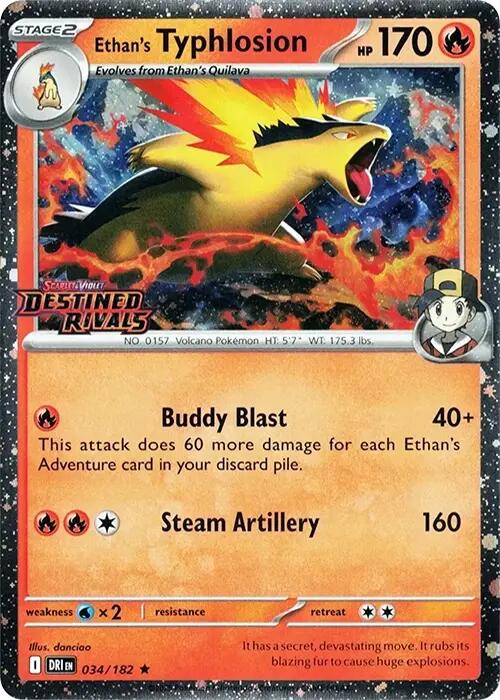 Ethan's Typhlosion (034/182) (Destined Rivals Stamp) [Scarlet &amp; Violet: Destined Rivals] 