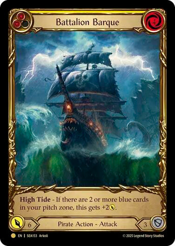 Battalion Barque (Yellow) (Treasure) [SEA153] (High Seas) Cold Foil 