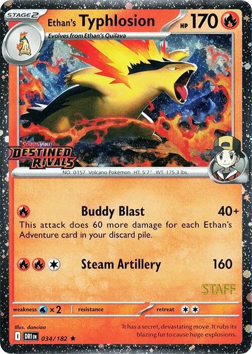 Ethan's Typhlosion (034/182) (Prerelease Staff) [Scarlet &amp; Violet: Destined Rivals] 