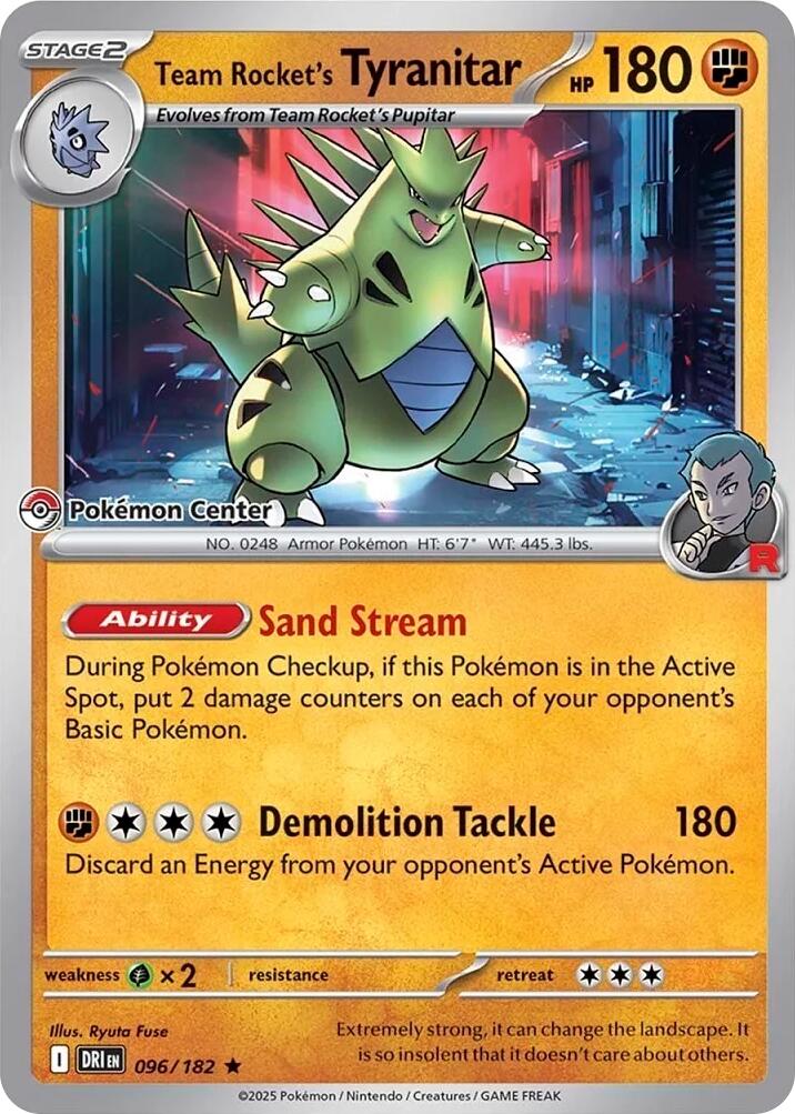 Team Rocket's Tyranitar (096/182) (Pokemon Center Exclusive) [Miscellaneous Cards] 