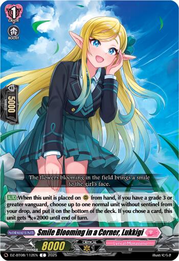 Smile Blooming in a Corner, Lukkigi (DZ-BT08/112EN) [DZ-BT08: Knights 0f Rebirth] 