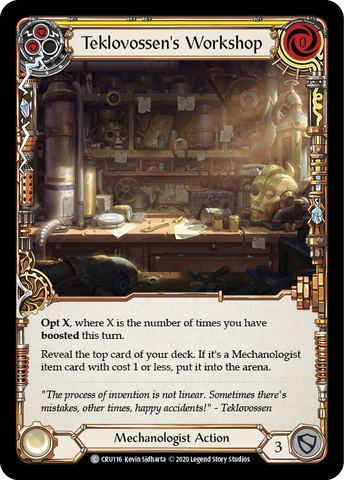 Teklovossen's Workshop (Yellow) [CRU116] (Crucible of War) 1st Edition Rainbow Foil 