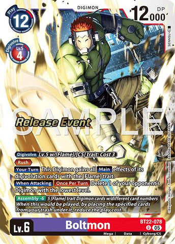 Boltmon [BT22-078] [Cyber ​​Eden Release Event Cards] 