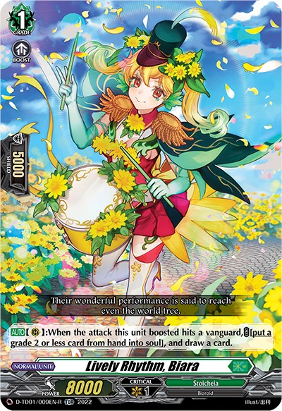 Lively Rhythm, Biara (D-TD01/009EN-R) [D-TD01: Urara Haneyama -Bandmaster of Blossoming Bonds-] 