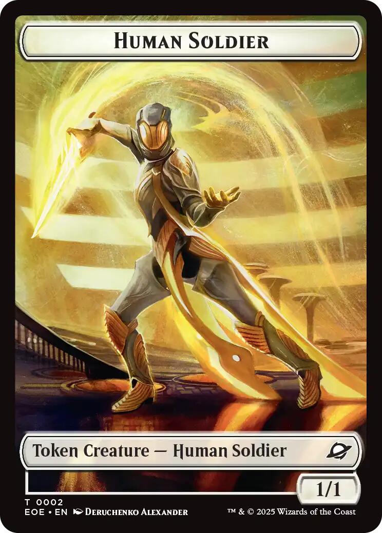 Human Soldier // Lander (0004) Doubled-Sided Token [Edge of Eternities Tokens] 